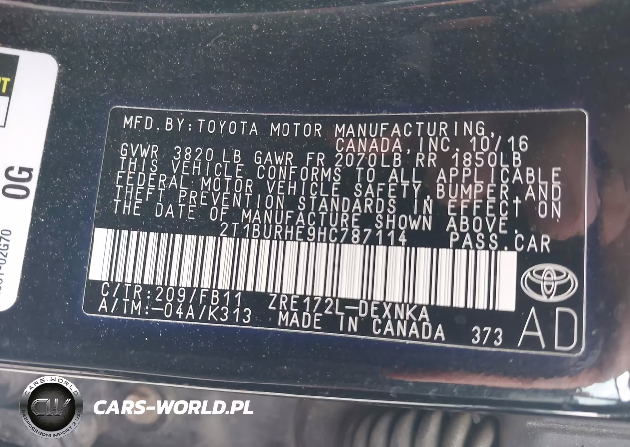 2017 Toyota Corolla Le VIN:2T1BURHE9HC787114 - 9