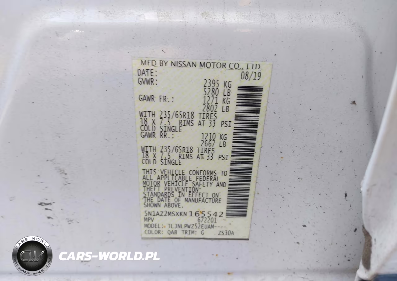 2019 Nissan Murano S VIN:5N1AZ2MSXKN165542 - 9