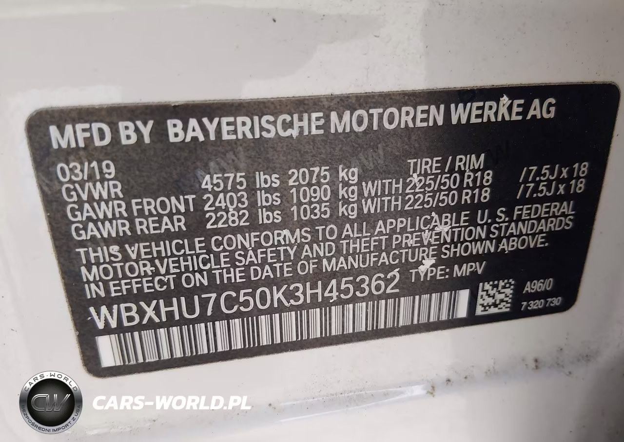 2019 BMW X1 Sdrive28I VIN:WBXHU7C50K3H45362 - 9
