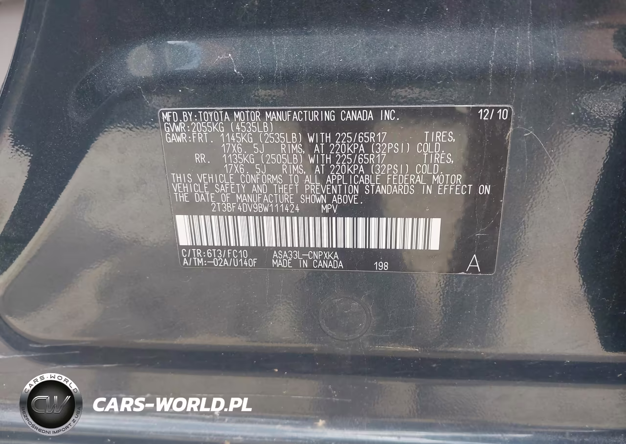 2011 Toyota Rav4 VIN:2T3BF4DV9BW111424 - 9