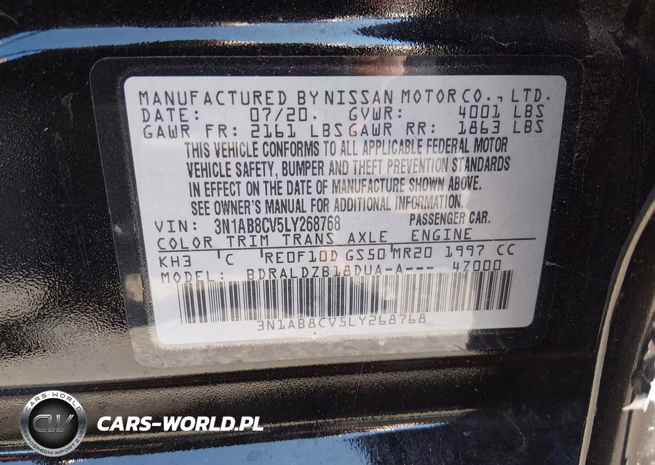 2020 Nissan Sentra Sv Xtronic Cvt VIN:3N1AB8CV5LY268768 - 9