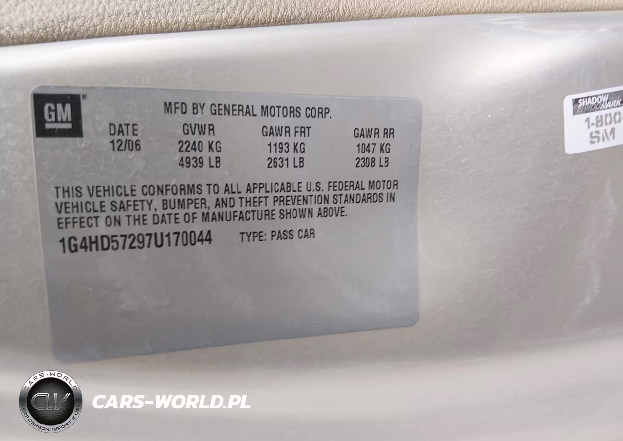 2007 Buick Lucerne Cxl VIN:1G4HD57297U170044 - 9