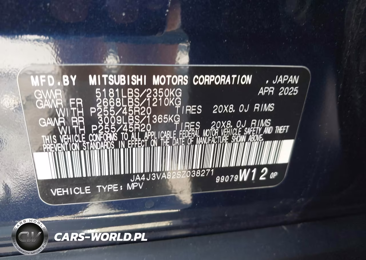 2025 Mitsubishi Outlander Se 2.5 2Wd VIN:JA4J3VA82SZ038271 - 9