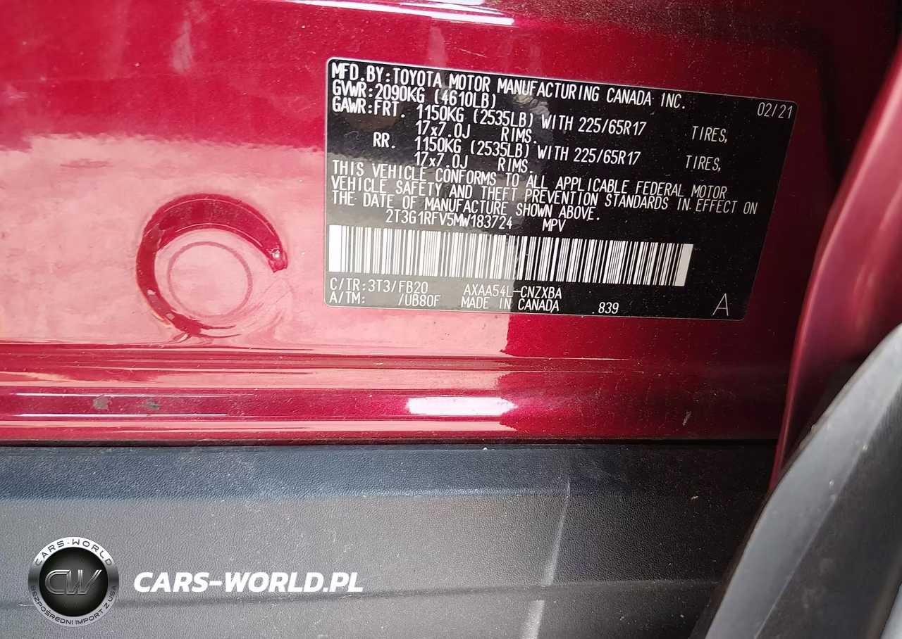 2021 Toyota Rav4 Le VIN:2T3G1RFV5MW183724 - 9