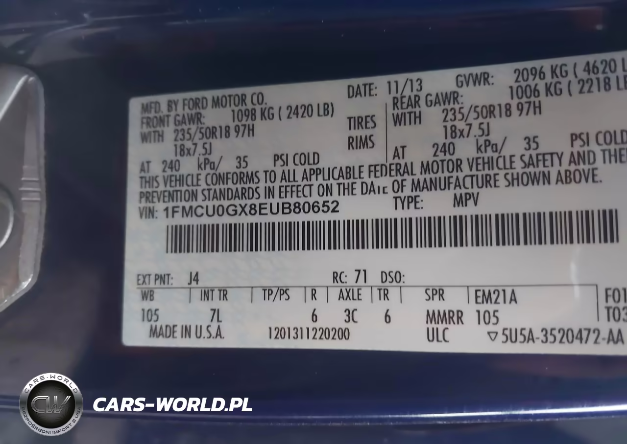 2014 Ford Escape Se VIN:1FMCU0GX8EUB80652 - 9
