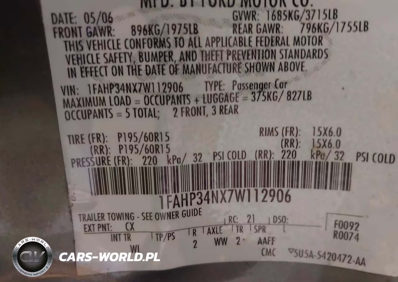 2007 Ford Focus S-Se-Ses VIN:1FAHP34NX7W112906 - 9