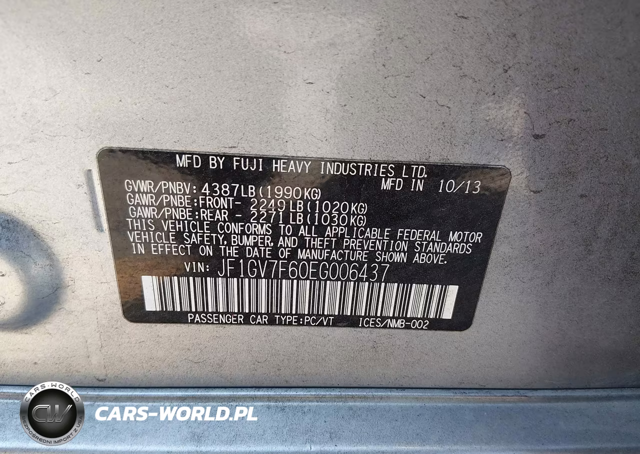 2014 Subaru Impreza Wrx Premium VIN:JF1GV7F60EG006437 - 9