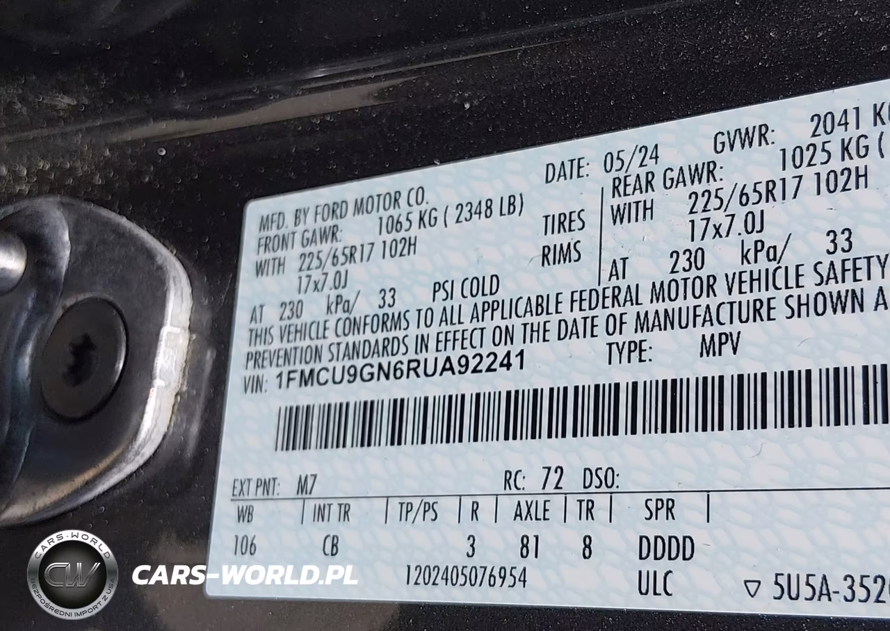 2024 Ford Escape Active VIN:1FMCU9GN6RUA92241 - 9