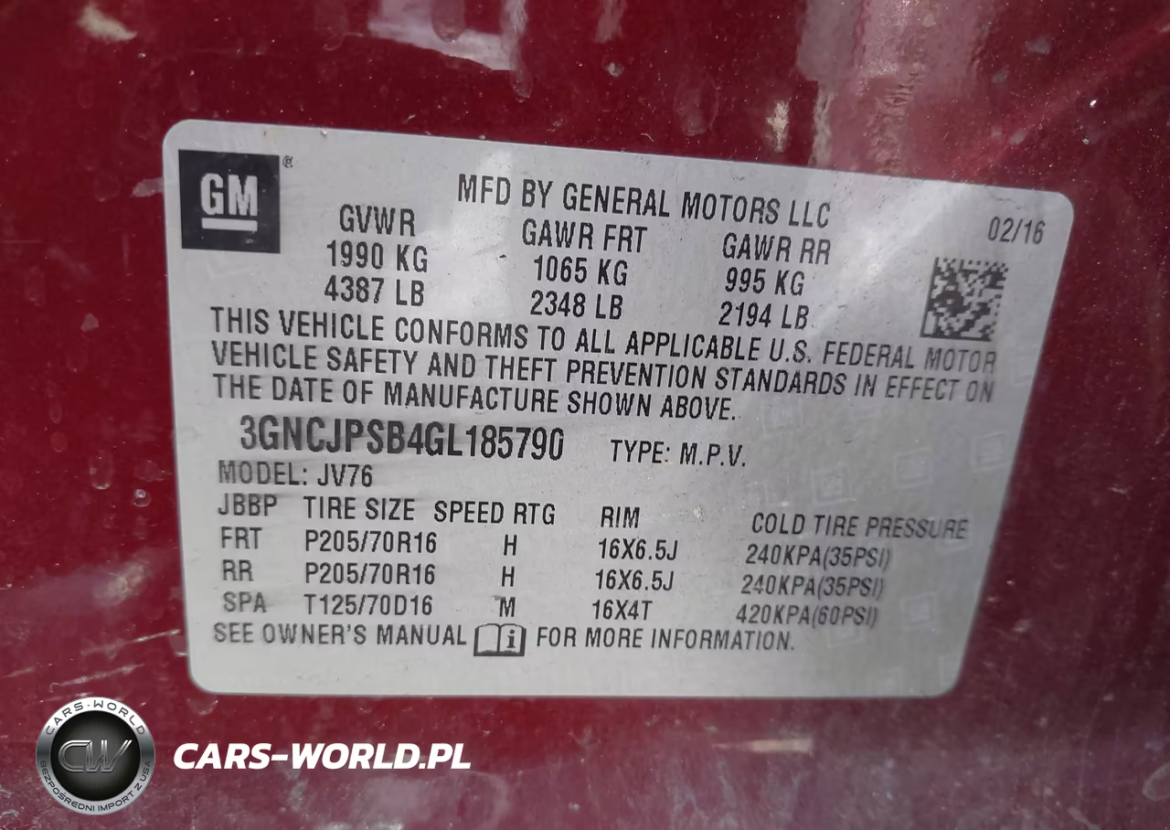 2016 Chevrolet Trax Lt VIN:3GNCJPSB4GL185790 - 9