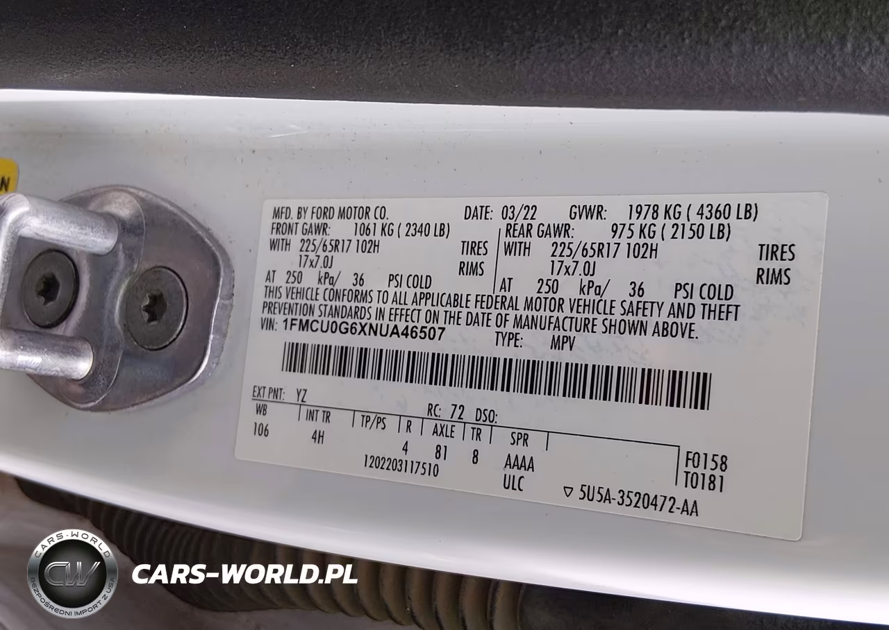 2022 Ford Escape Se VIN:1FMCU0G6XNUA46507 - 9