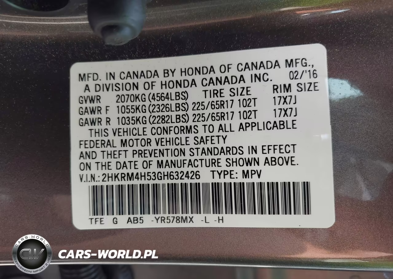 2016 Honda Cr-V Ex VIN:2HKRM4H53GH632426 - 9