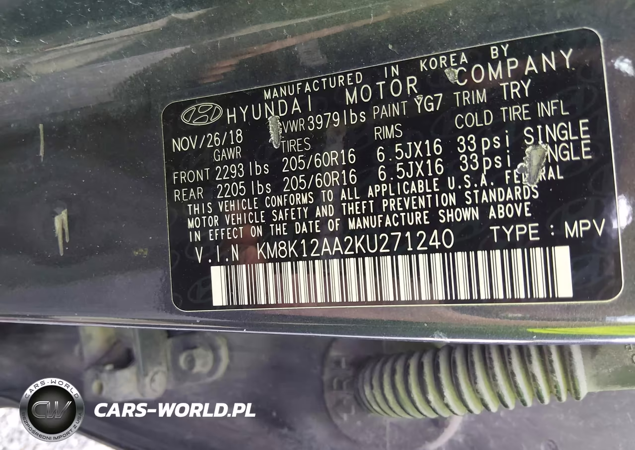 2019 Hyundai Kona Se VIN:KM8K12AA2KU271240 - 9