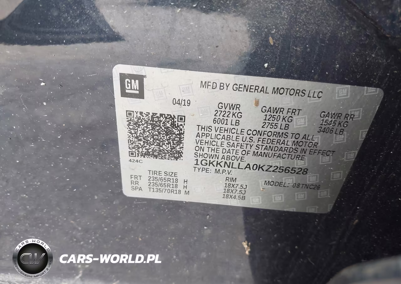 2019 GMC Acadia Sle-2 VIN:1GKKNLLA0KZ256528 - 9