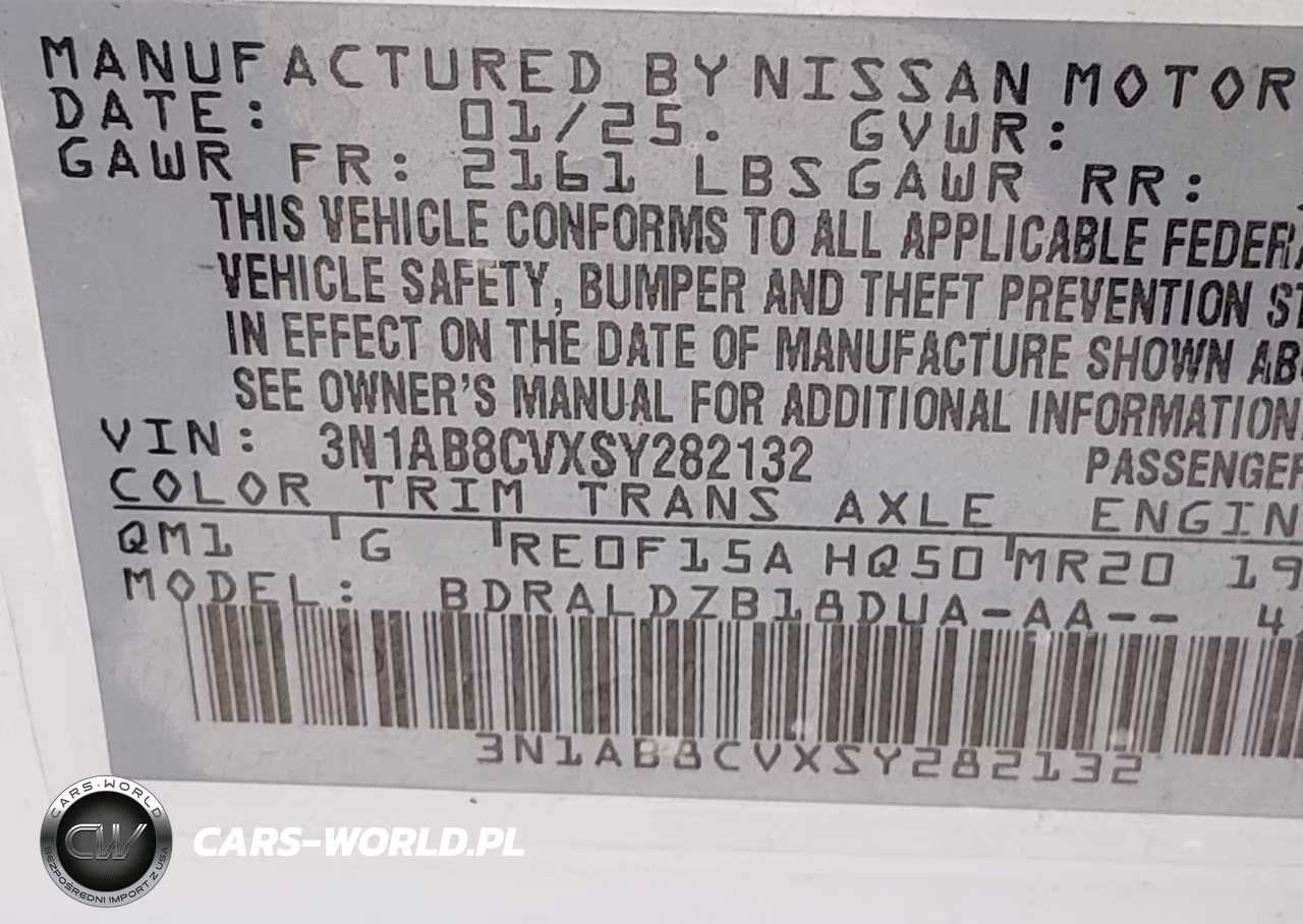 2025 Nissan Sentra Sv VIN:3N1AB8CVXSY282132 - 9