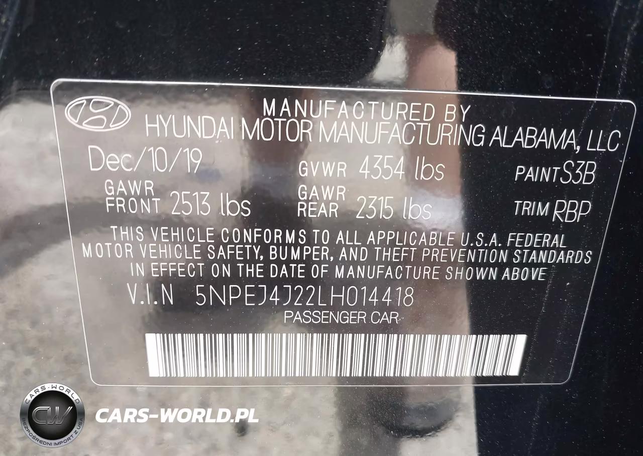 2020 Hyundai Sonata Sel Plus VIN:5NPEJ4J22LH014418 - 9
