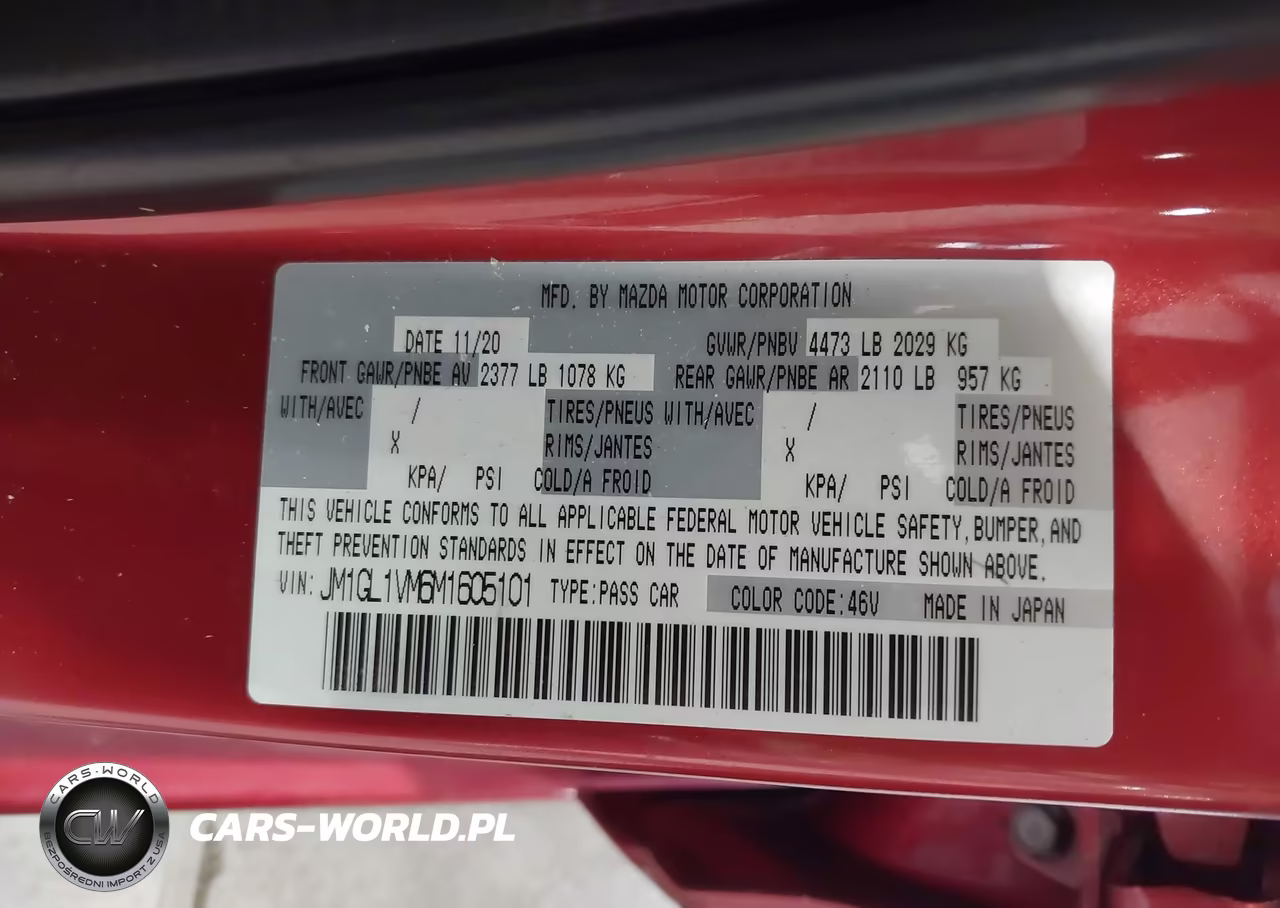 2021 Mazda Mazda6 Touring VIN:JM1GL1VM6M1605101 - 9