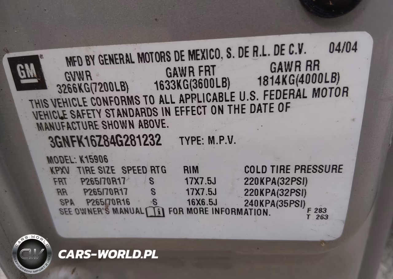 2004 Chevrolet Suburban 1500 Lt VIN:3GNFK16Z84G281232 - 9