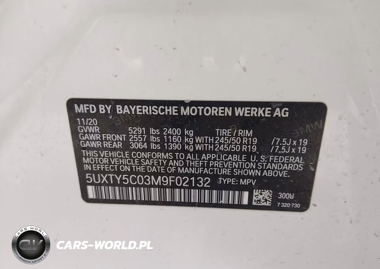2021 BMW X3 xDrive30I VIN:5UXTY5C03M9F02132 - 9