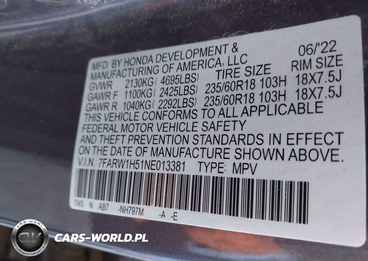 2022 Honda Cr-V 2Wd Ex VIN:7FARW1H51NE013381 - 9