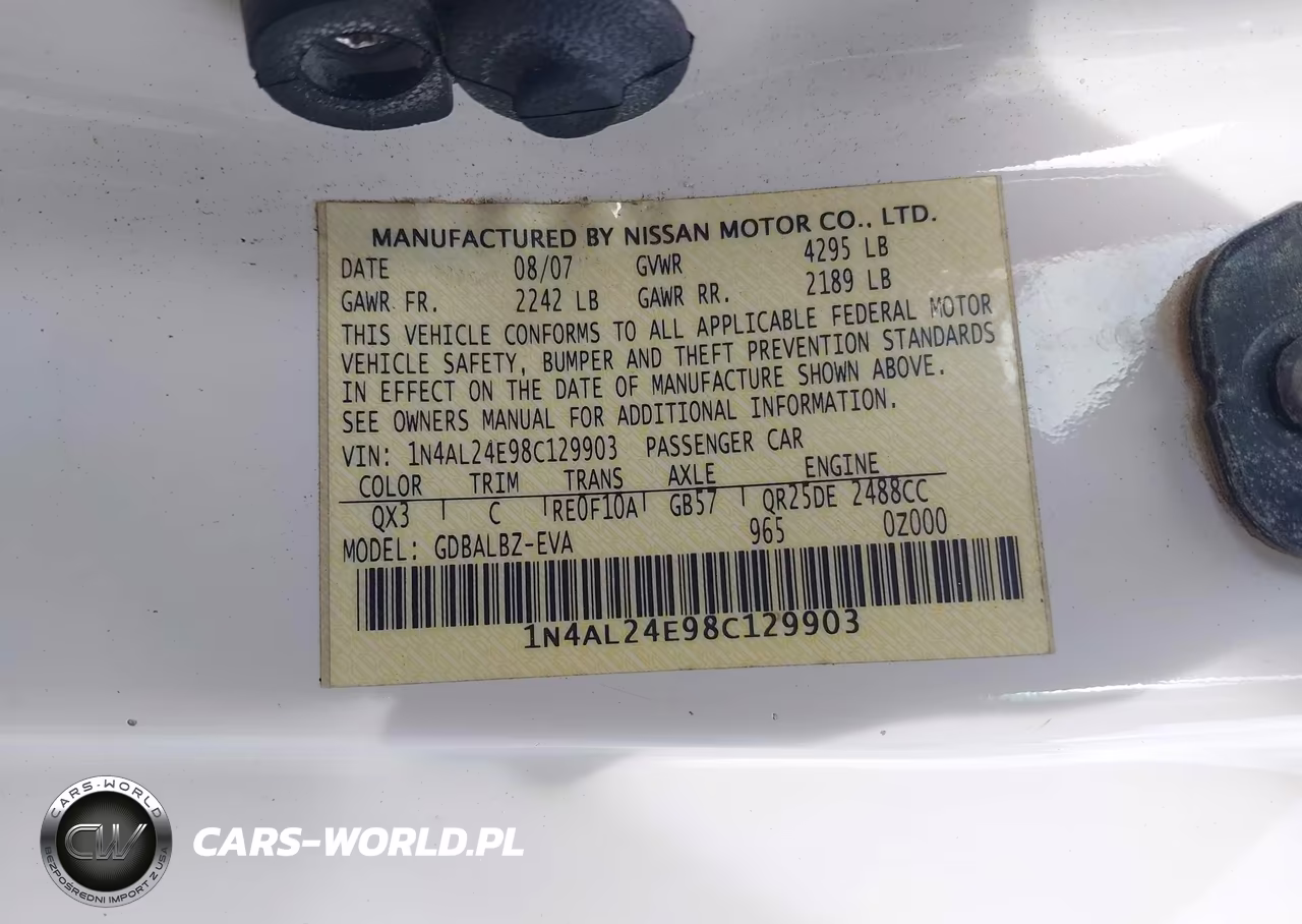 2008 Nissan Altima 2.5 S VIN:1N4AL24E98C129903 - 9