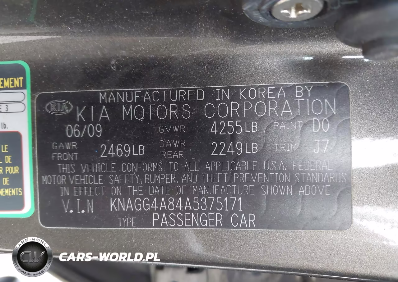 2010 Kia Optima Lx VIN:KNAGG4A84A5375171 - 9