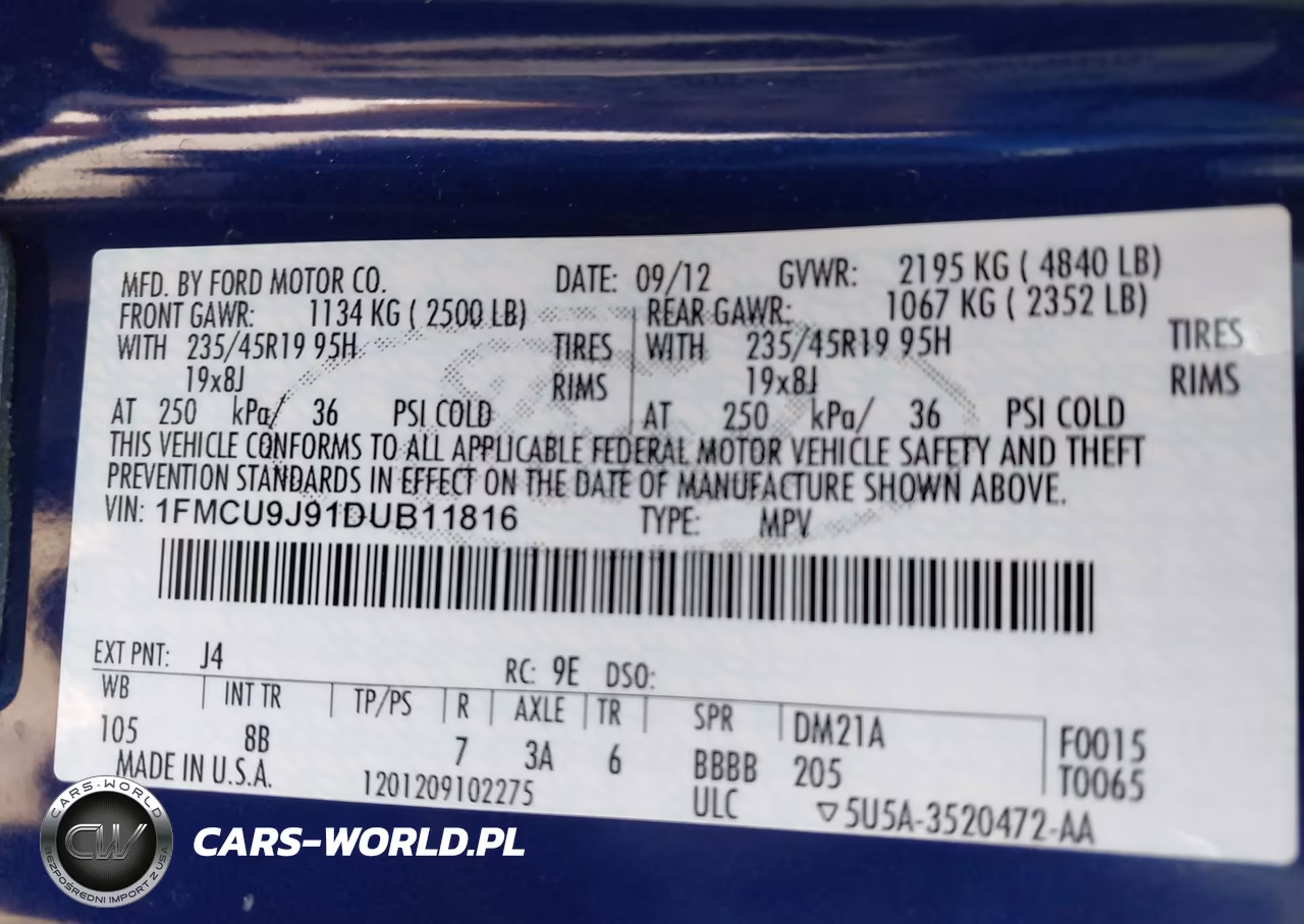 2013 Ford Escape Titanium VIN:1FMCU9J91DUB11816 - 9