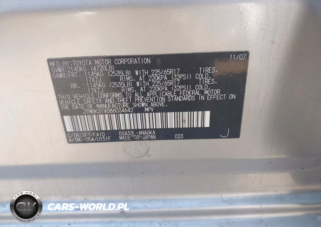 2008 Toyota Rav4 Ltd VIN:JTMBK31V086034642 - 9