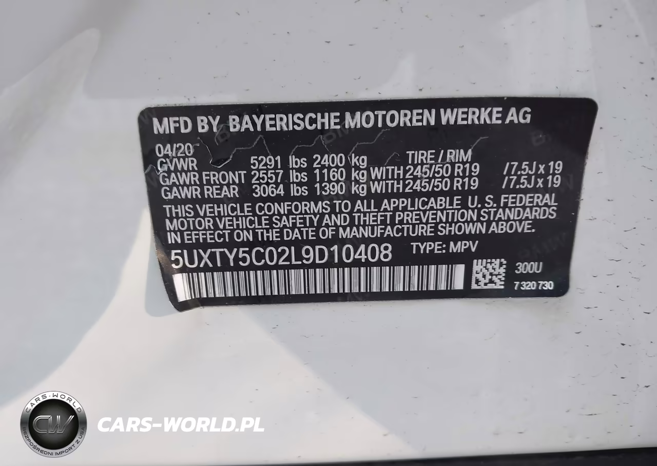 2020 BMW X3 xDrive30I VIN:5UXTY5C02L9D10408 - 9