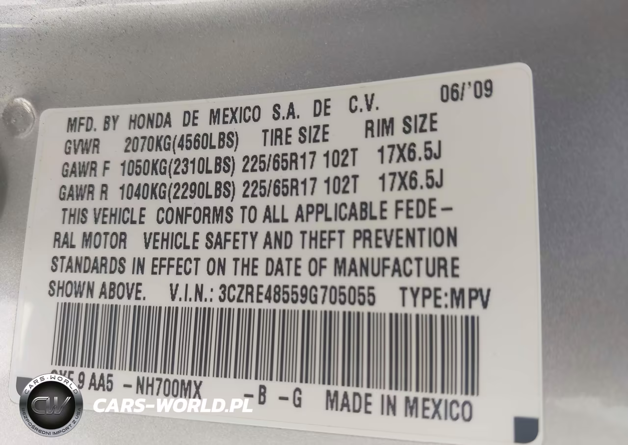 2009 Honda Cr-V Ex VIN:3CZRE48559G705055 - 9