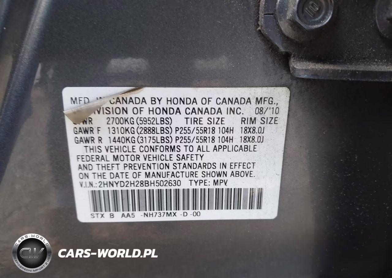 2011 Acura Mdx VIN:2HNYD2H28BH502630 - 9