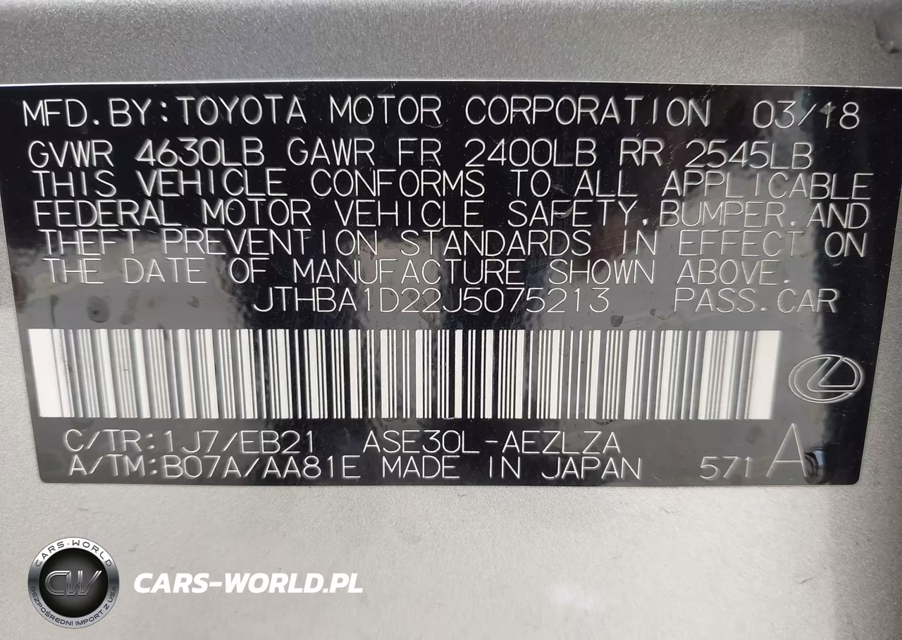 2018 Lexus Is 300 VIN:JTHBA1D22J5075213 - 9