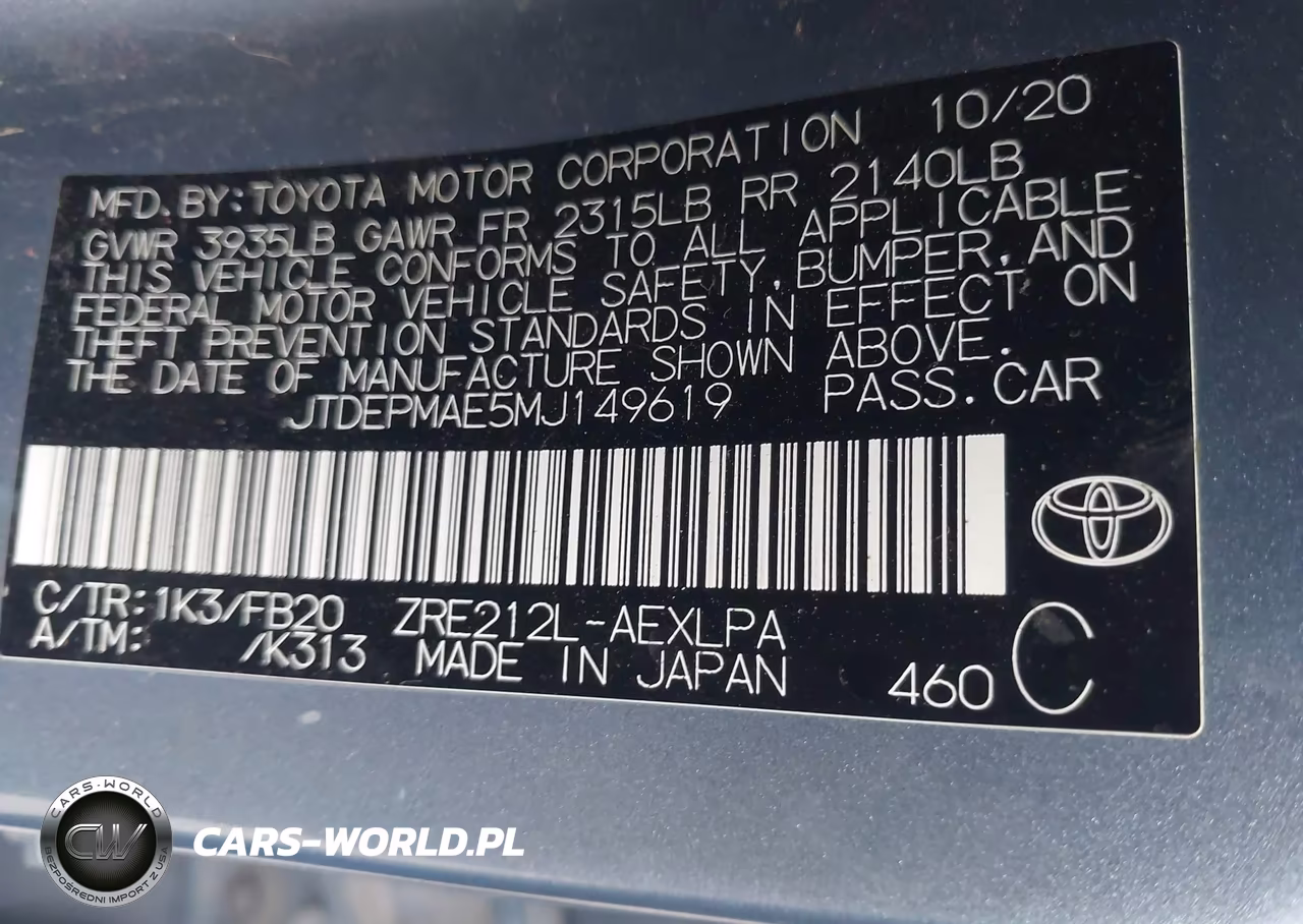 2021 Toyota Corolla Le VIN:JTDEPMAE5MJ149619 - 9