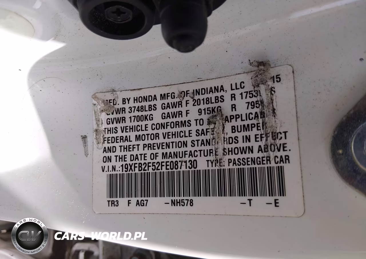 2015 Honda Civic Lx VIN:19XFB2F52FE087130 - 9