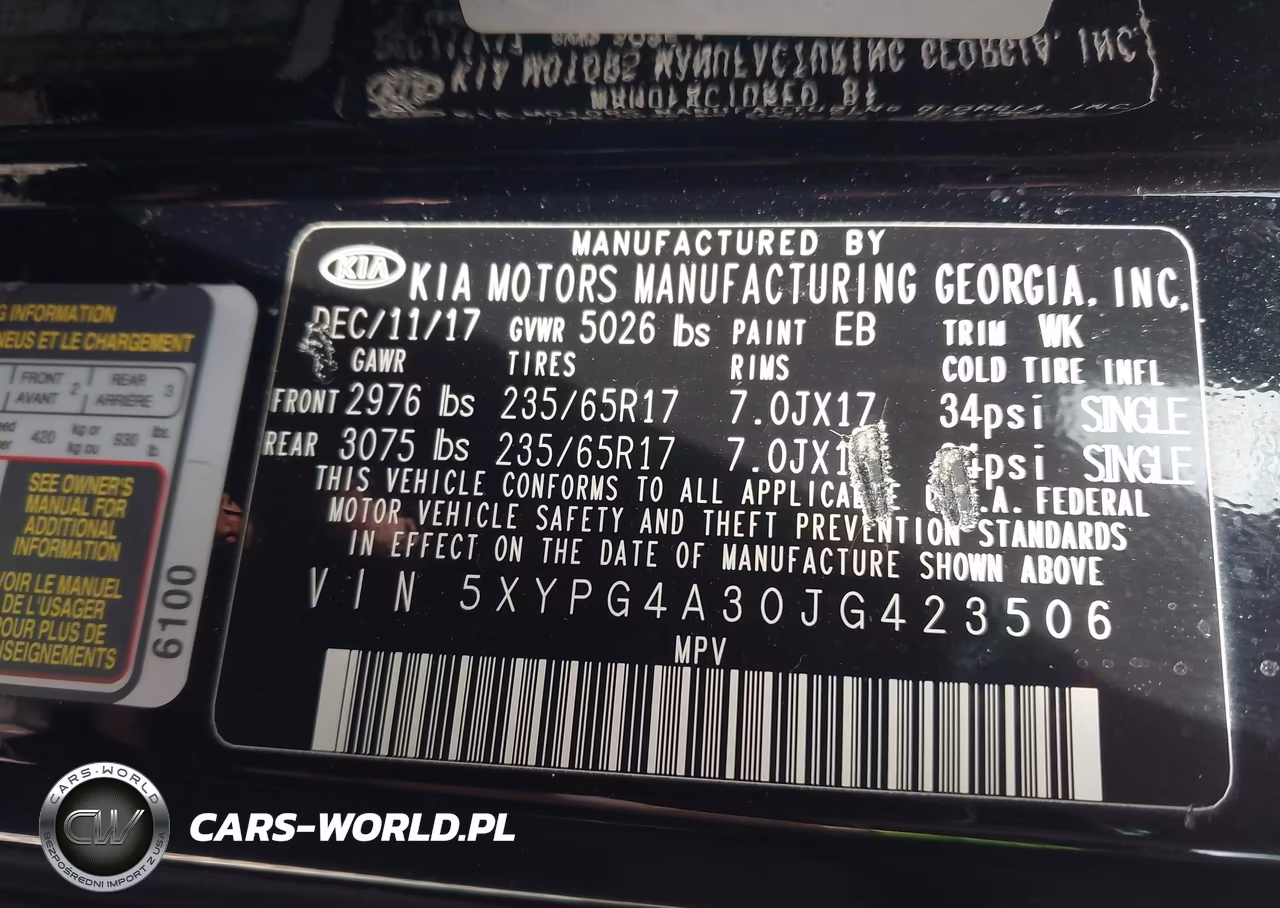 2018 Kia Sorento 2.4L L VIN:5XYPG4A30JG423506 - 9
