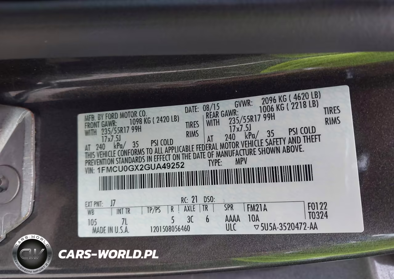 2016 Ford Escape Se VIN:1FMCU0GX2GUA49252 - 9