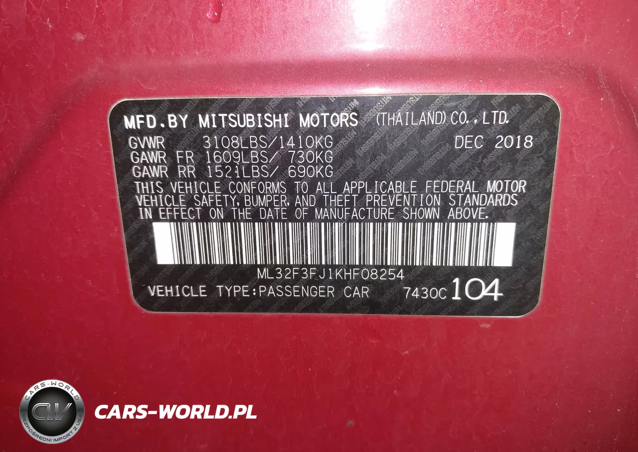 2019 Mitsubishi Mirage G4 Es VIN:ML32F3FJ1KHF08254 - 9