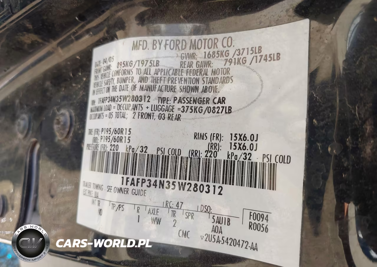 2005 Ford Focus Zx4 VIN:1FAFP34N35W280312 - 9