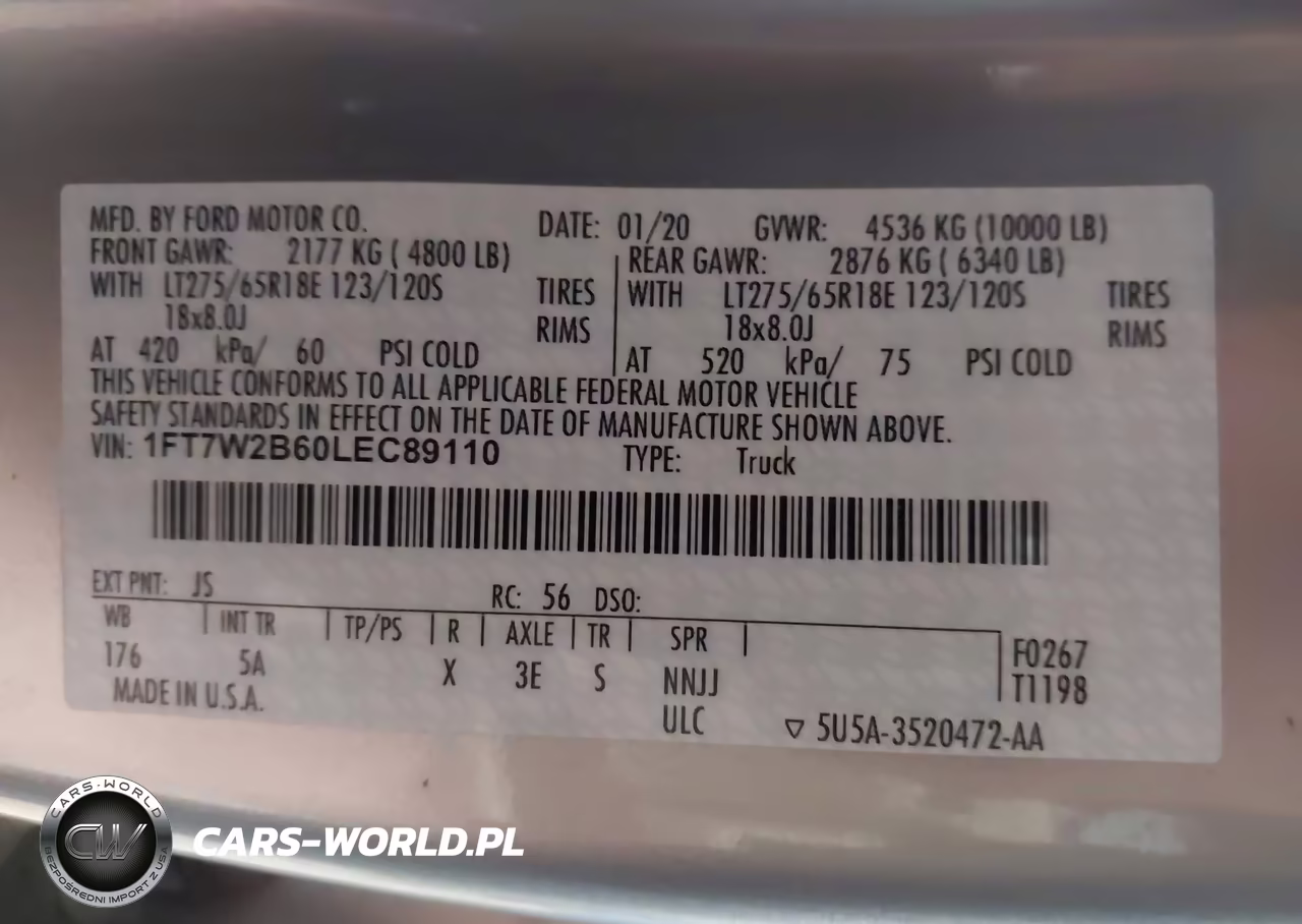 2020 Ford F-250 Lariat VIN:1FT7W2B60LEC89110 - 9