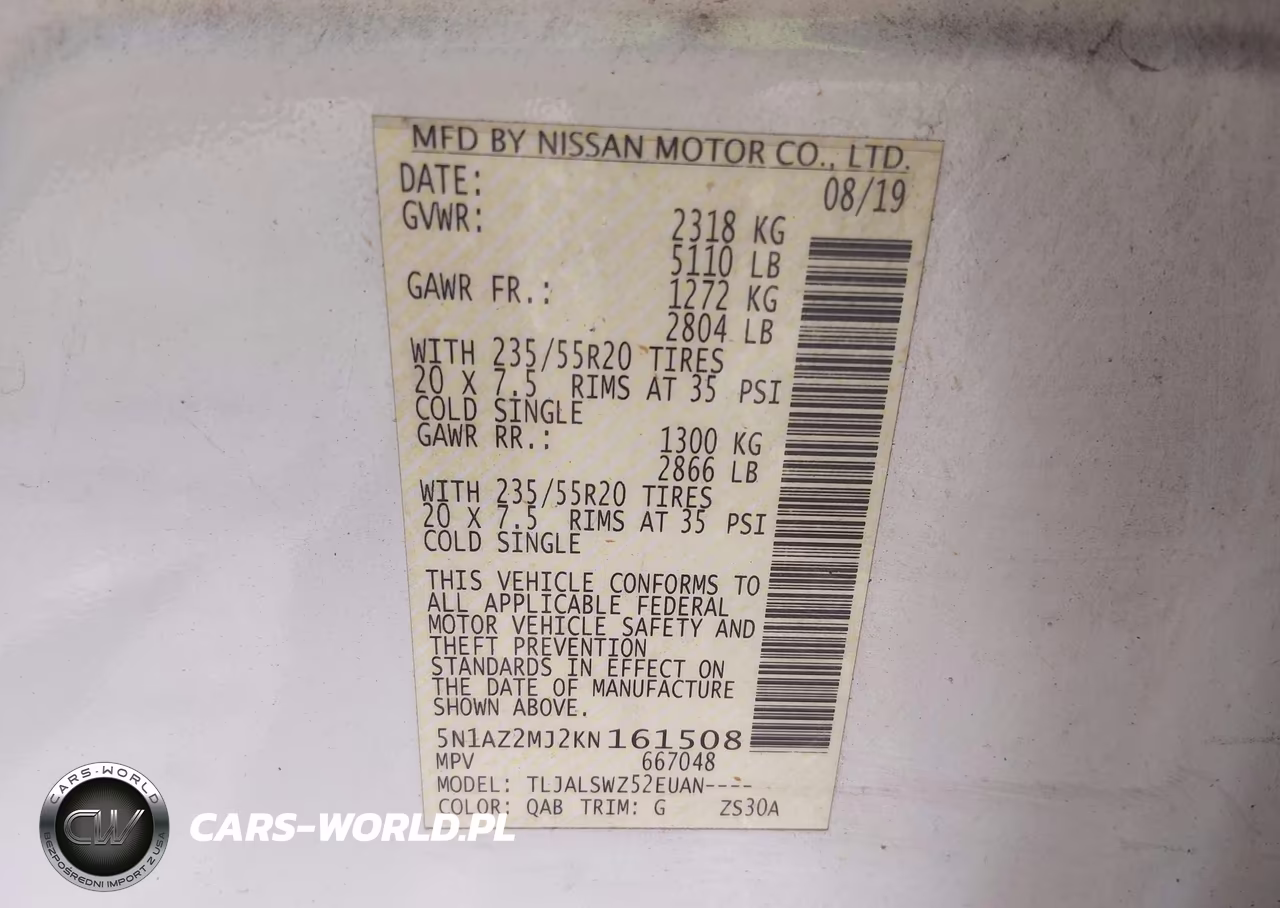 2019 Nissan Murano Platinum VIN:5N1AZ2MJ2KN161508 - 9