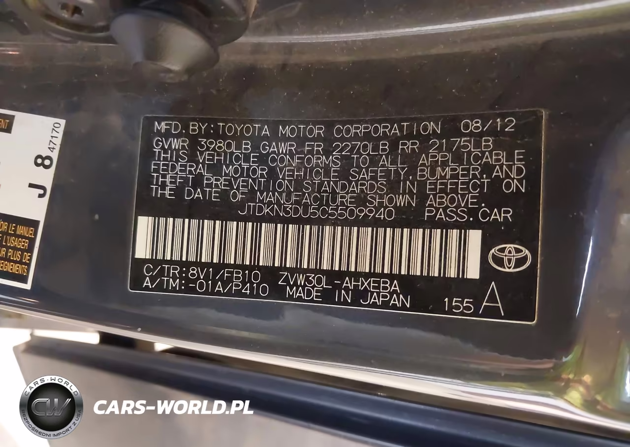 2012 Toyota Prius Three VIN:JTDKN3DU5C5509940 - 9