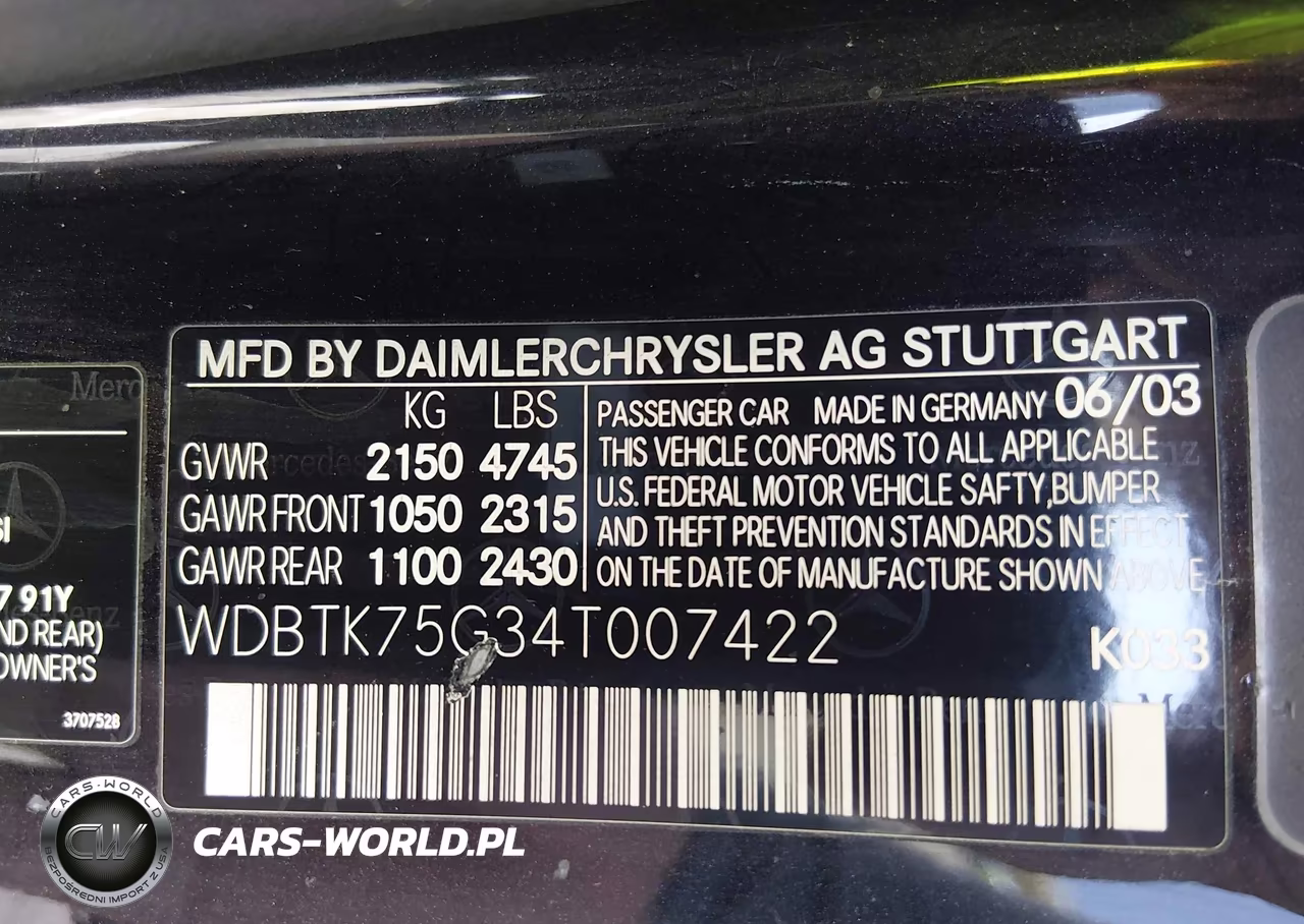 2004 Mercedes-Benz Clk 500 VIN:WDBTK75G34T007422 - 9