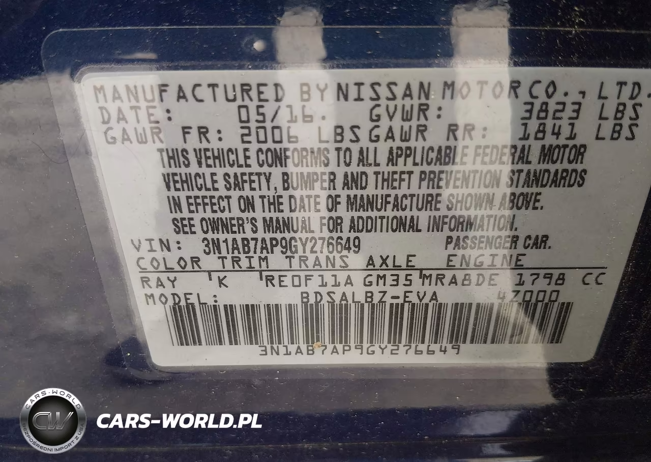 2016 Nissan Sentra S VIN:3N1AB7AP9GY276649 - 9