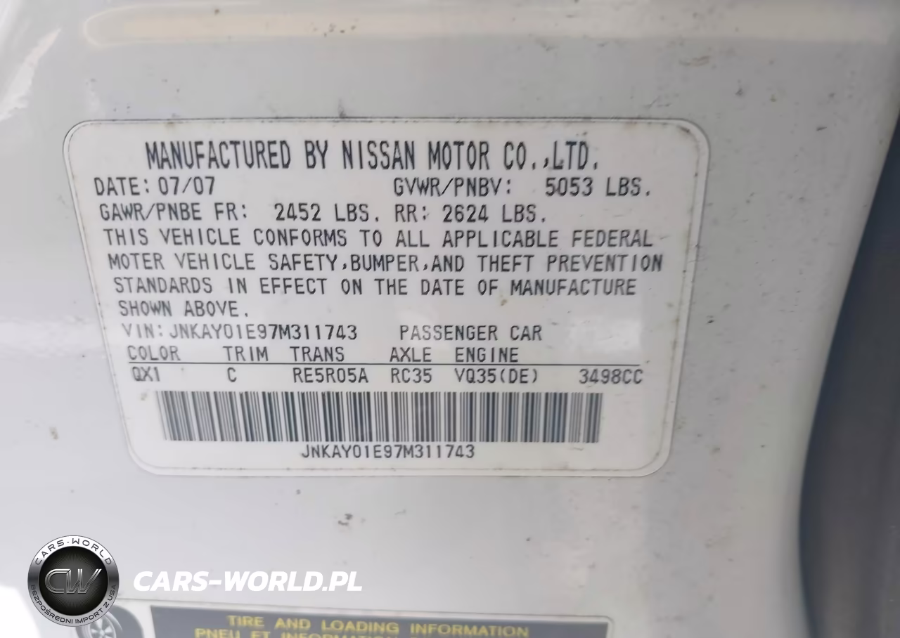 2007 Infiniti M35 VIN:JNKAY01E97M311743 - 9
