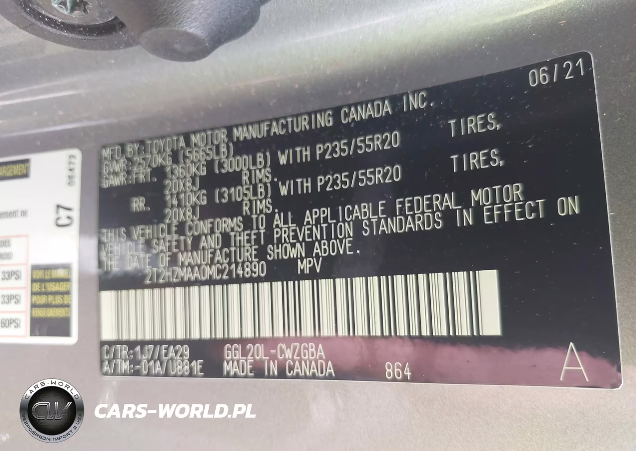 2021 Lexus Rx 350 VIN:2T2HZMAA0MC214890 - 9