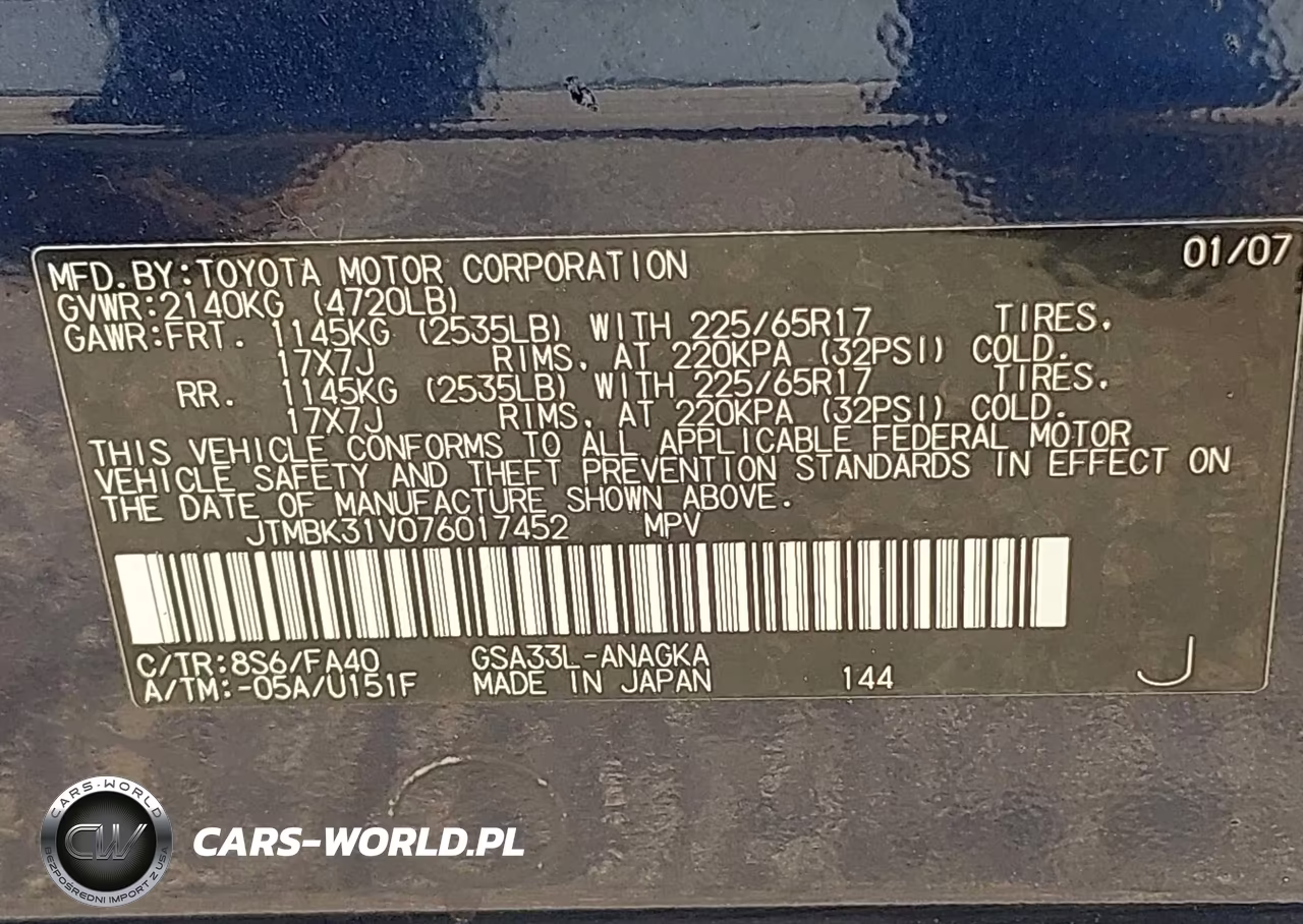 2007 Toyota Rav4 Limited VIN:JTMBK31V076017452 - 9