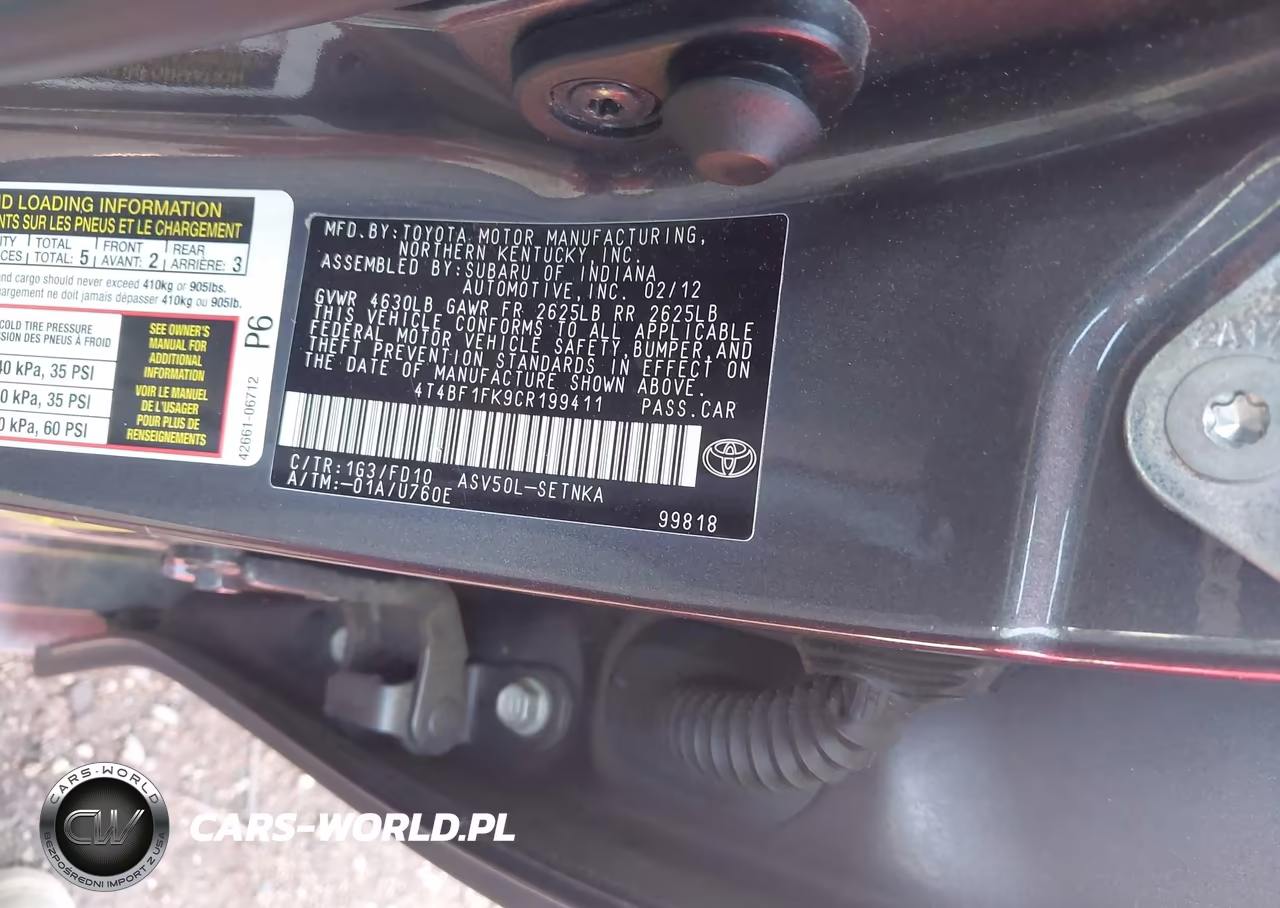 2012 Toyota Camry Le VIN:4T4BF1FK9CR199411 - 9