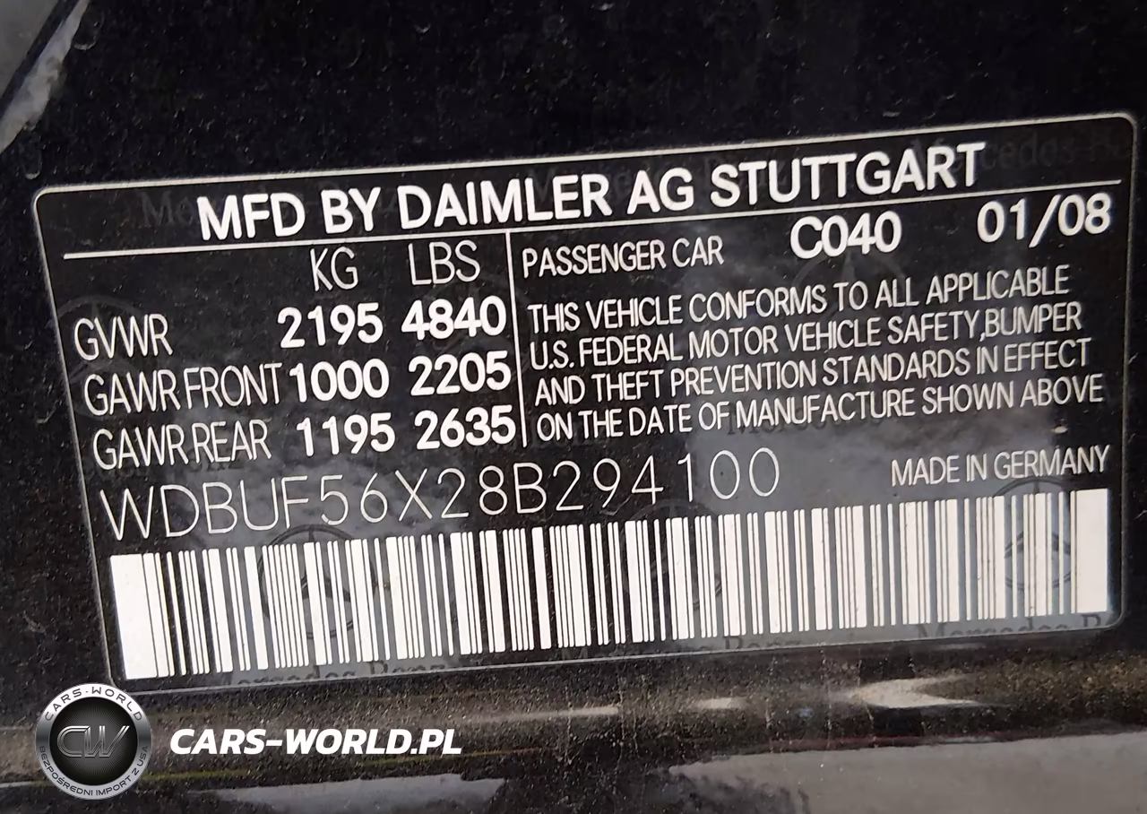 2008 Mercedes-Benz E 350 VIN:WDBUF56X28B294100 - 9