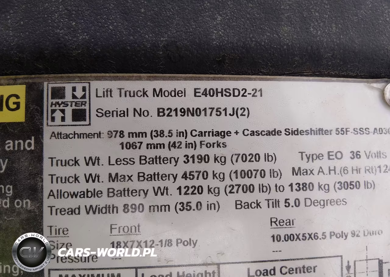 2011 Hyster Forklift VIN:B219N01751J2 - 12