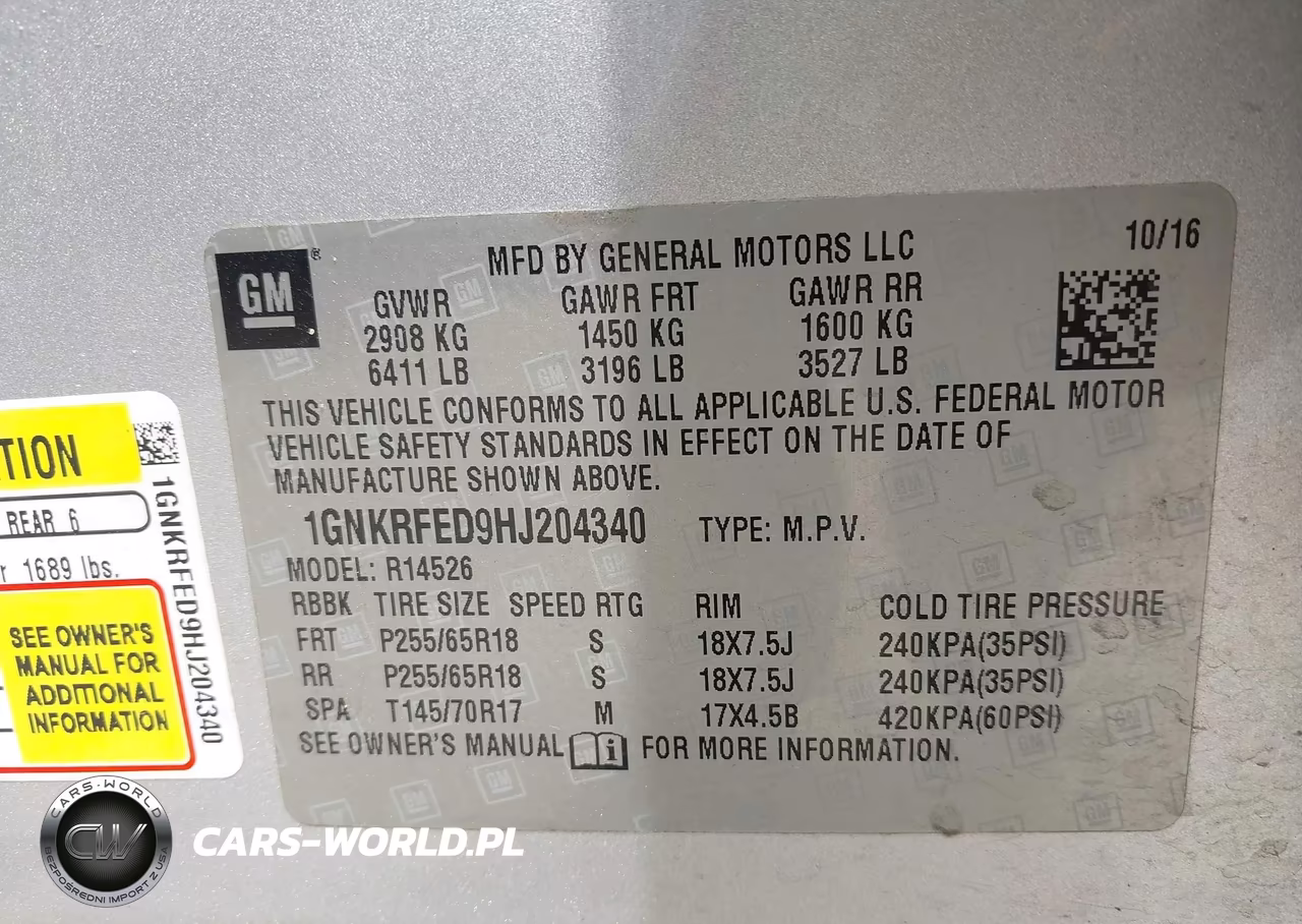 2017 Chevrolet Traverse Ls VIN:1GNKRFED9HJ204340 - 9