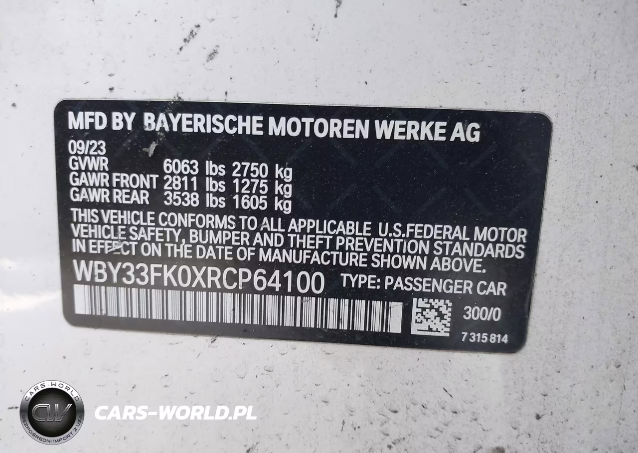 2024 BMW I5 Edrive40 VIN:WBY33FK0XRCP64100 - 9